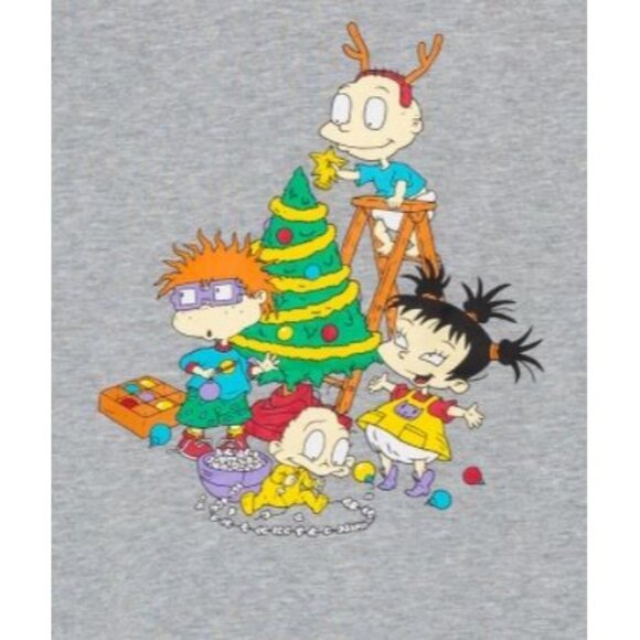 Nickelodeon Rugrats Sweatshirt Juniors' MEDIUM‎ Grey Seasonal Holiday Graphic - Picture 3 of 7